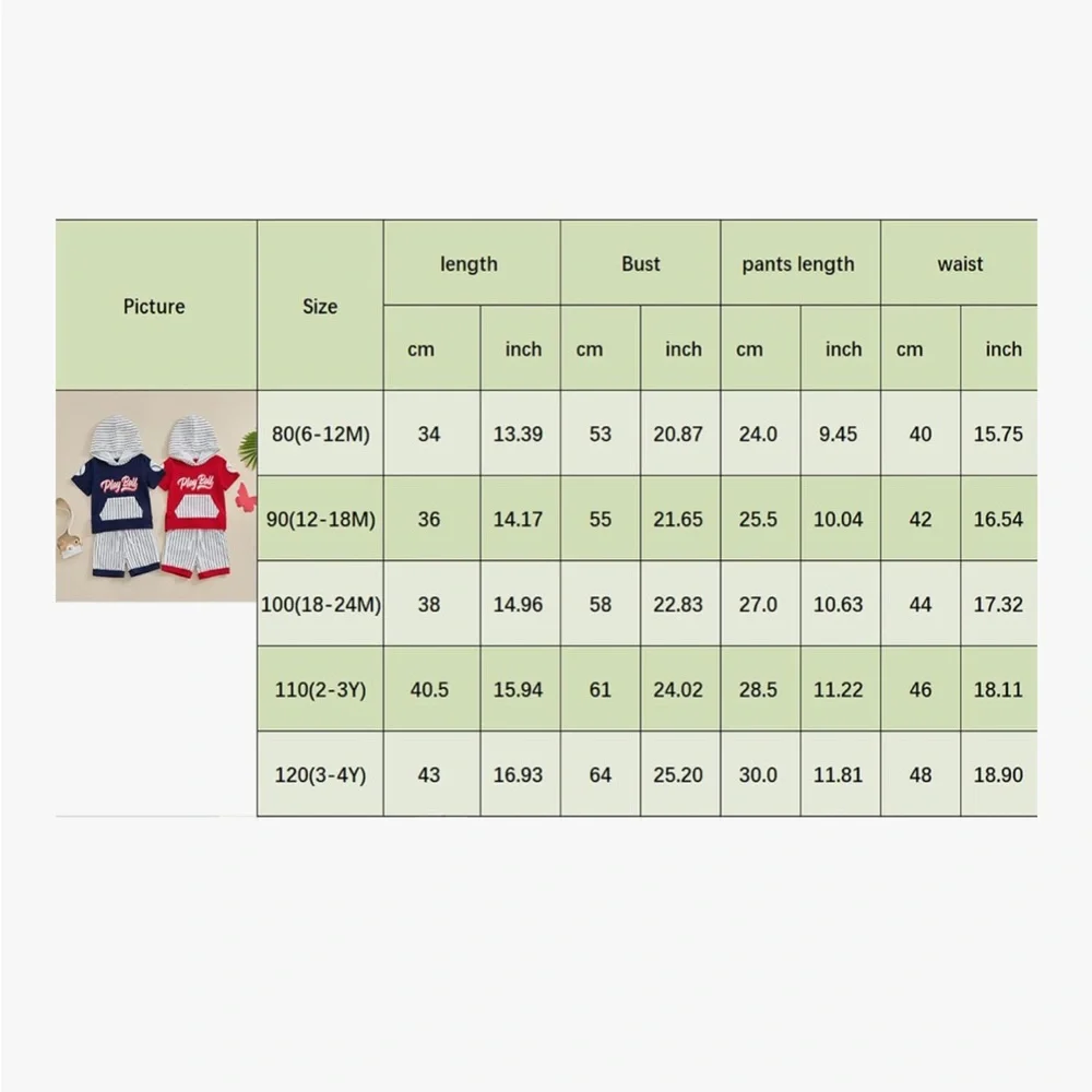 Baseball Hoodie and Shorts Set Size 12-18 Months